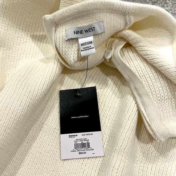 Nine West Ivory Mint (cream white) Sweater - Medium - Picture 4 of 4